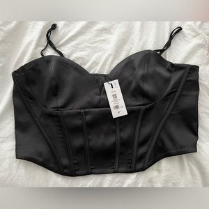 Dynamite, XL corset black silk